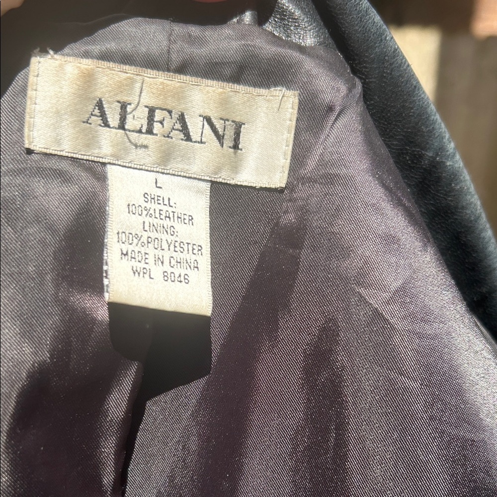 Alfani Black Leather Women's Jacket - Picture 5 of 5